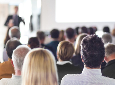 Presentation being given to professionals in a room